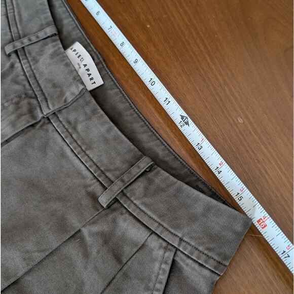 Apiece Apart Mirabelle Deep Olive High-rise Wide Leg Trouser Pants, size 12 - Picture 5 of 9